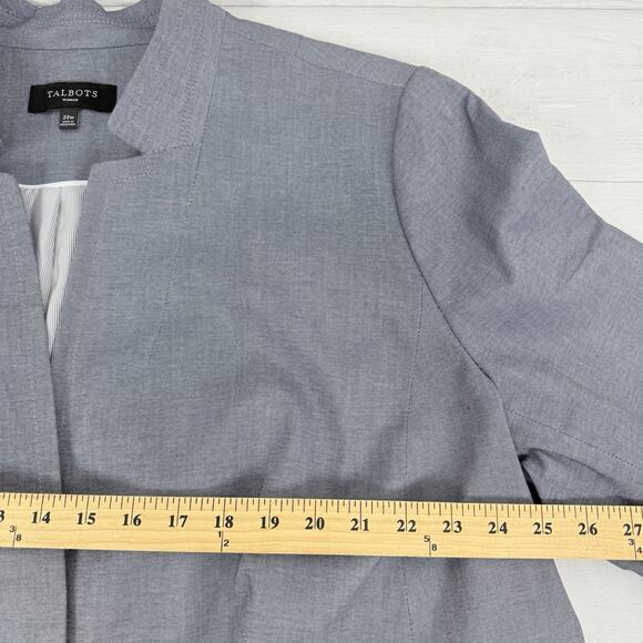 Talbots Womens Blazer Plus Size 22W Gray Cotton Blend Career Office Corporate - Picture 13 of 16